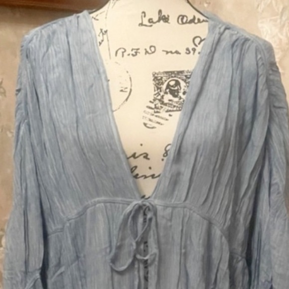 FREE PEOPLE JULIET KIMONO BLUE ONE SIZE - Picture 10 of 12